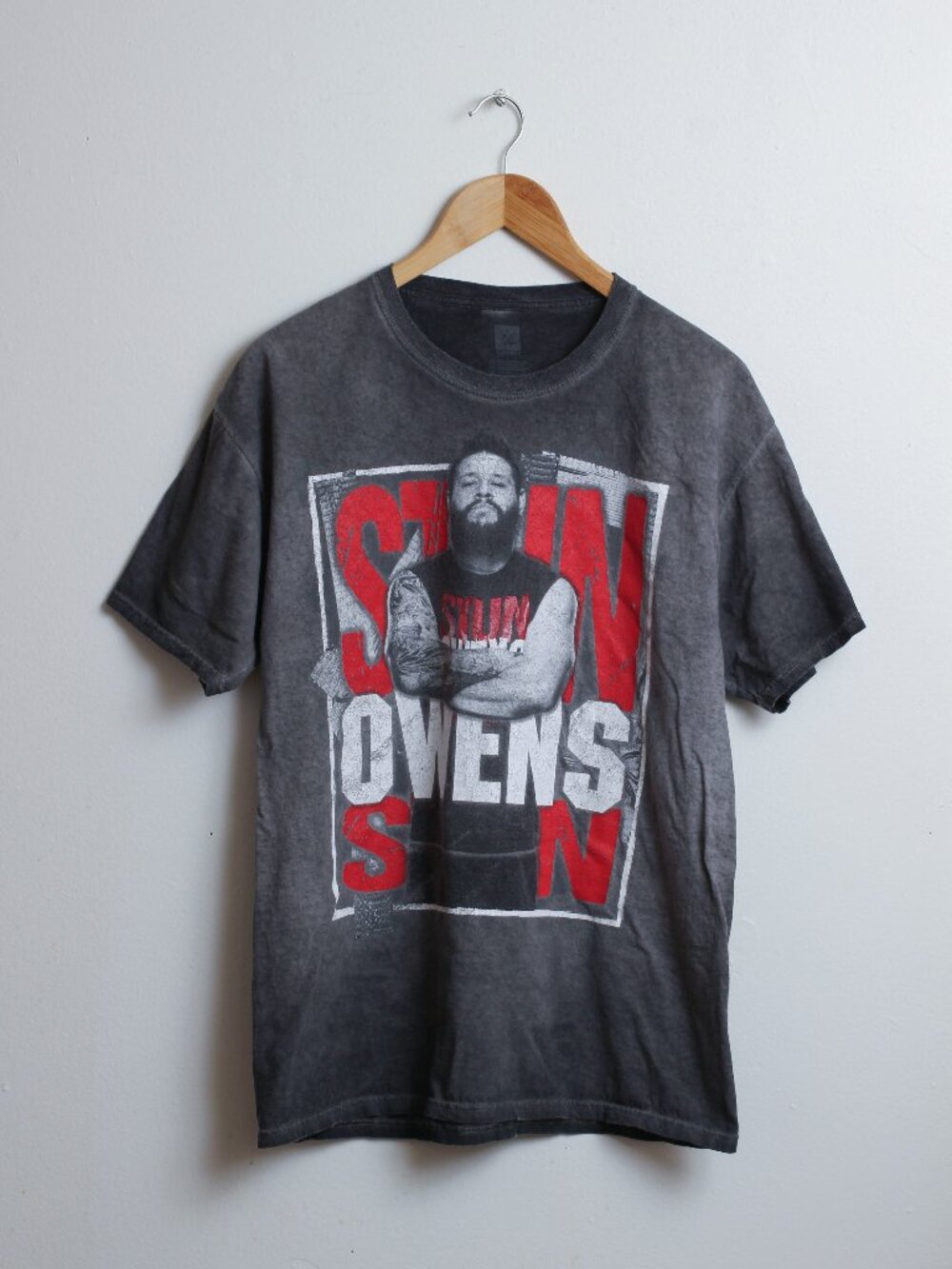 WWE Kevin Owens Shirt Mens Large Gray Stun Owens Stun Wrestling Tee